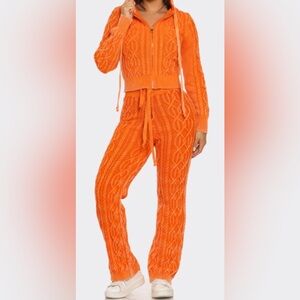 Two Piece Orange Knit Sweatsuit – various sizes
